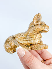 Picture Stone Jasper Cat Carving