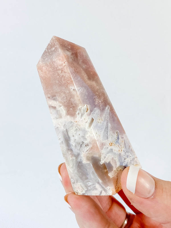 Pink Amethyst with Cavity Obelisk 118g