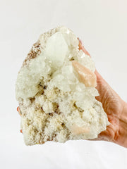 Apophyllite Stilbite with Inclusions CutBase Cluster 1.3kg