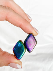 Magnetic Hematite Rainbow Diamonds Pair 42g