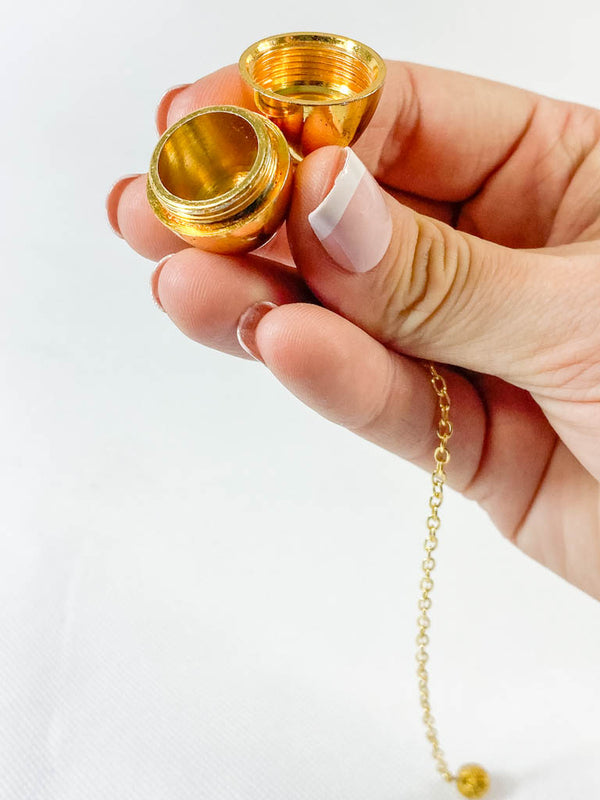 Pendulum Gold Plated Open in Egg Shape