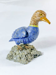 Peruvian Crystal Duck on Pyrite Cluster Carving 800g