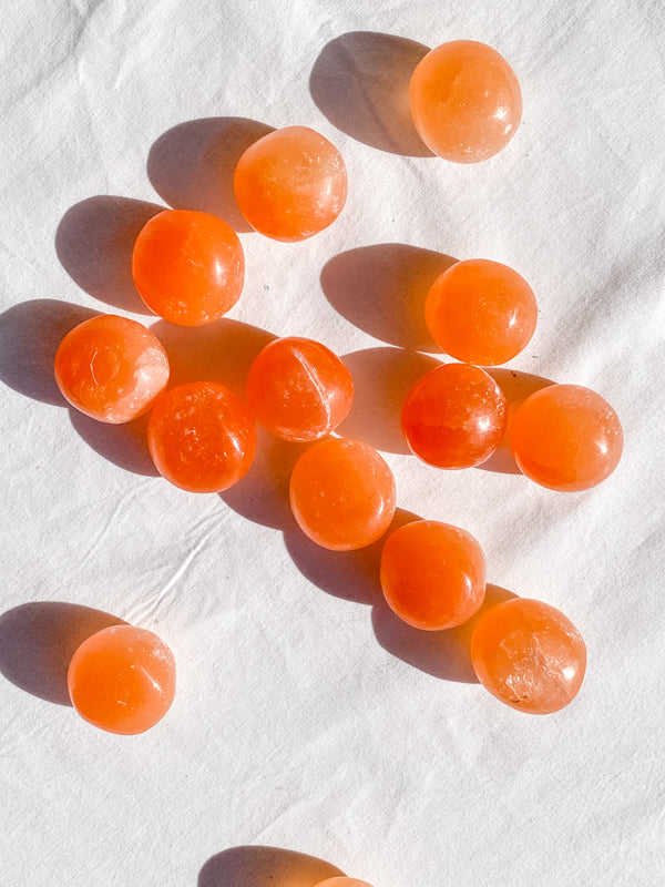 Orange Selenite Tumbles | Medium