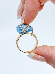 Apatite Gold Plated Ring Wire Wrapped
