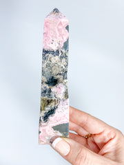 Rhodonite Obelisk with Cavity 322g