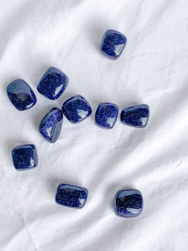 Blue Gold Stone Tumbles | Medium