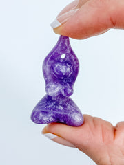 Lepidolite | Prayer Pose Feminine Yoga Carving