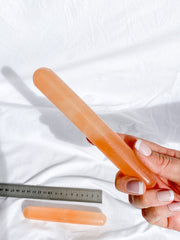 Selenite Energizing Peach Wand Rounded