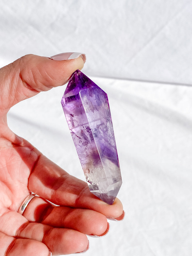 Amethyst Smoky Double Terminator Point 57g