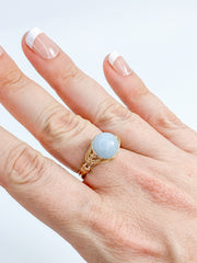Angelite Gold Plated Ring Wire Wrapped