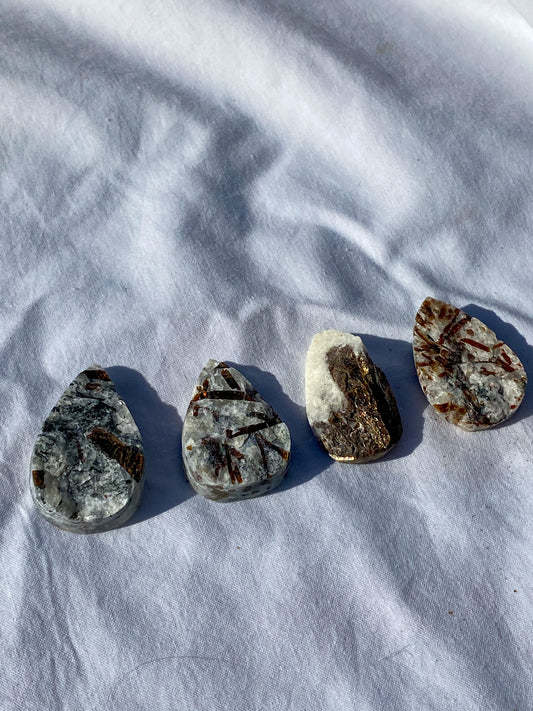 Astrophyllite Cabochon Natural Light Teardrop Small
