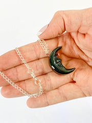 Black Obsidian New Moon Pendant