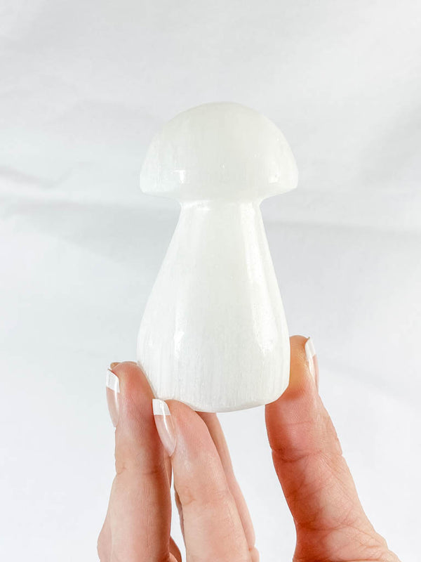 Selenite Mushroom Carving