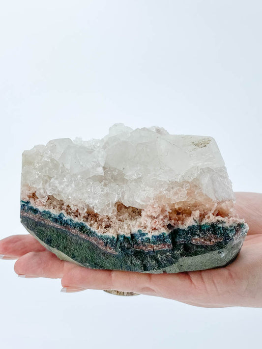 Apophyllite with Pink Heulandite Inclusions 882g