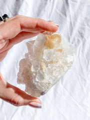 Glass Apophyllite Cluster with Stilbite 262g