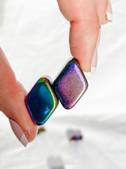 Magnetic Hematite Rainbow Diamonds Pair 42g