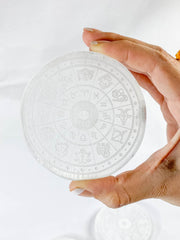 Selenite Astrology Plate Full Moon | Medium