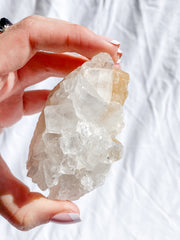 Glass Apophyllite Cluster with Stilbite 262g