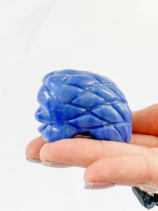 Blue Quartz Hedgehog Carving