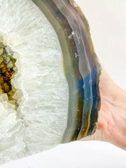 Agate and Died Quartz CutBase Geode 5.1kg
