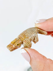 Jasper Crocodile Carving