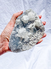 Apophyllite Frosted Cluster with Inclusions 630g