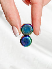 Magnetic Hematite Rainbow Hexagonal Pair 42g