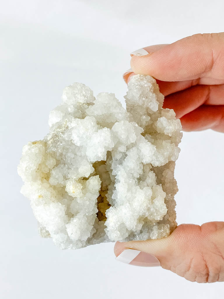 White Chalcedony Stalactite Cluster 143g