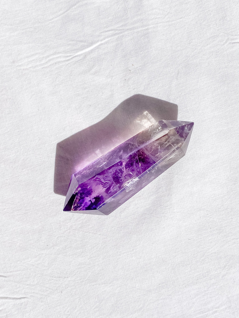 Amethyst Smoky Double Terminator Point 57g