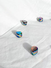 Magnetic Hematite Rainbow Teardrop Pair 42g
