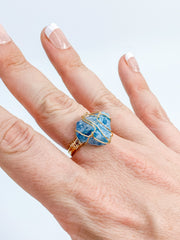 Apatite Gold Plated Ring Wire Wrapped