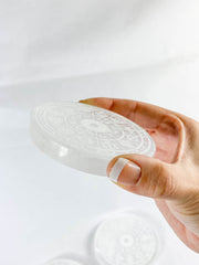 Selenite Astrology Plate Full Moon | Medium