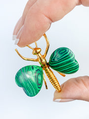 Malachite Look Dragonfly Carving