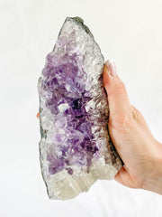 Amethyst Quartz and Calcite Cut Base Cluster 1.2kg