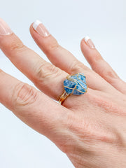 Apatite Gold Plated Ring Wire Wrapped