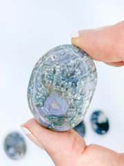 Moss Agate Worry Stone