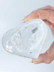 Clear Quartz Heart with Manifestation | XX Large