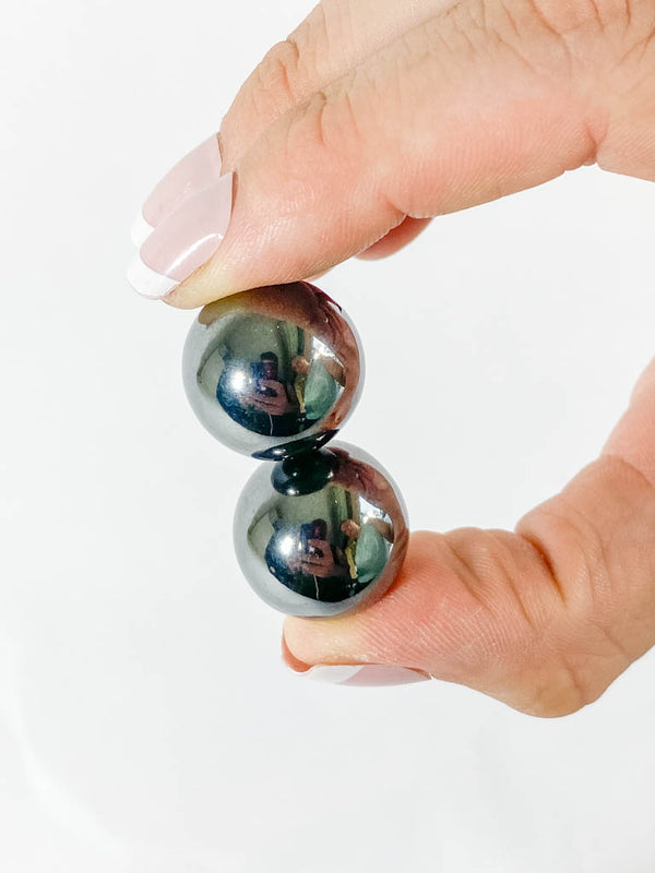 Magnetic Hematite Sphere Pair | Mini