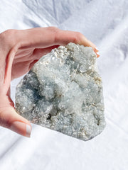 Apophyllite CutBase Cluster with Inclusions 500g