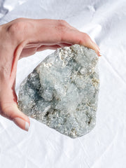Apophyllite CutBase Cluster with Inclusions 500g