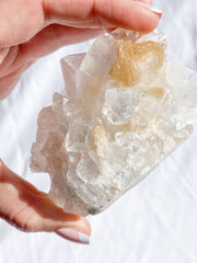 Glass Apophyllite Cluster with Stilbite 262g