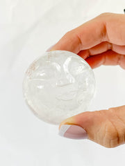 Clear Quartz Sun Face Carving