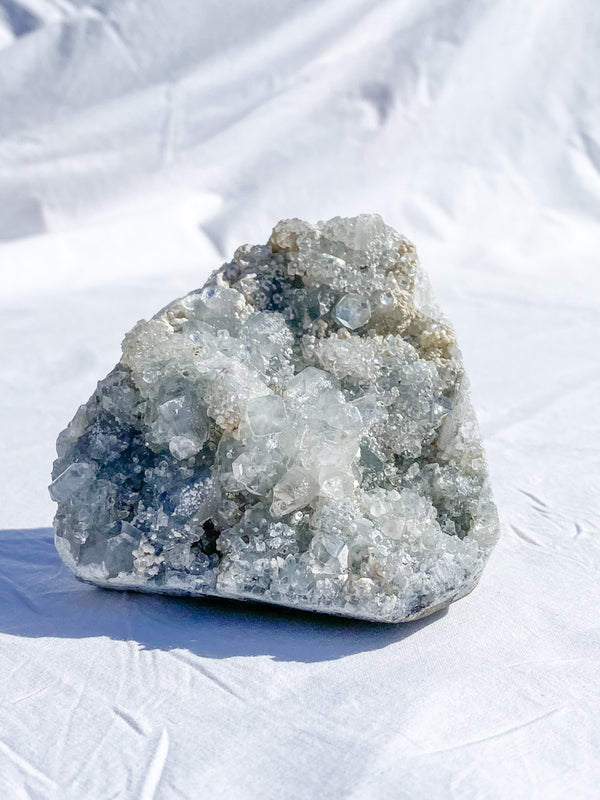 Apophyllite CutBase Cluster with Inclusions 500g