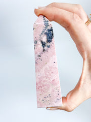 Rhodonite Obelisk with Cavity 226g