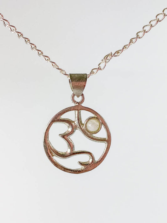 Om Moonstone Pendant