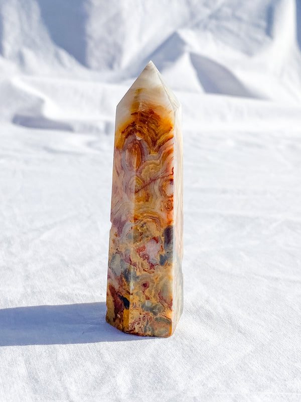 Crazy Lace Agate Polished Point 83g