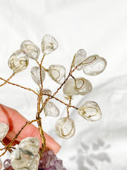 Wire Tree Clear Quartz on Amethyst Base