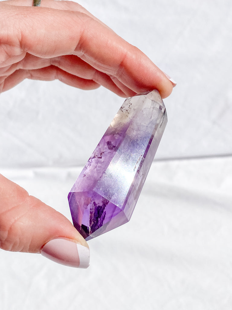 Amethyst Smoky Double Terminator Point 57g