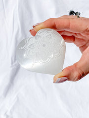 Selenite Mandala Heart | X Large