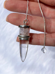 Clear Quartz and Rose Quartz Pendulum